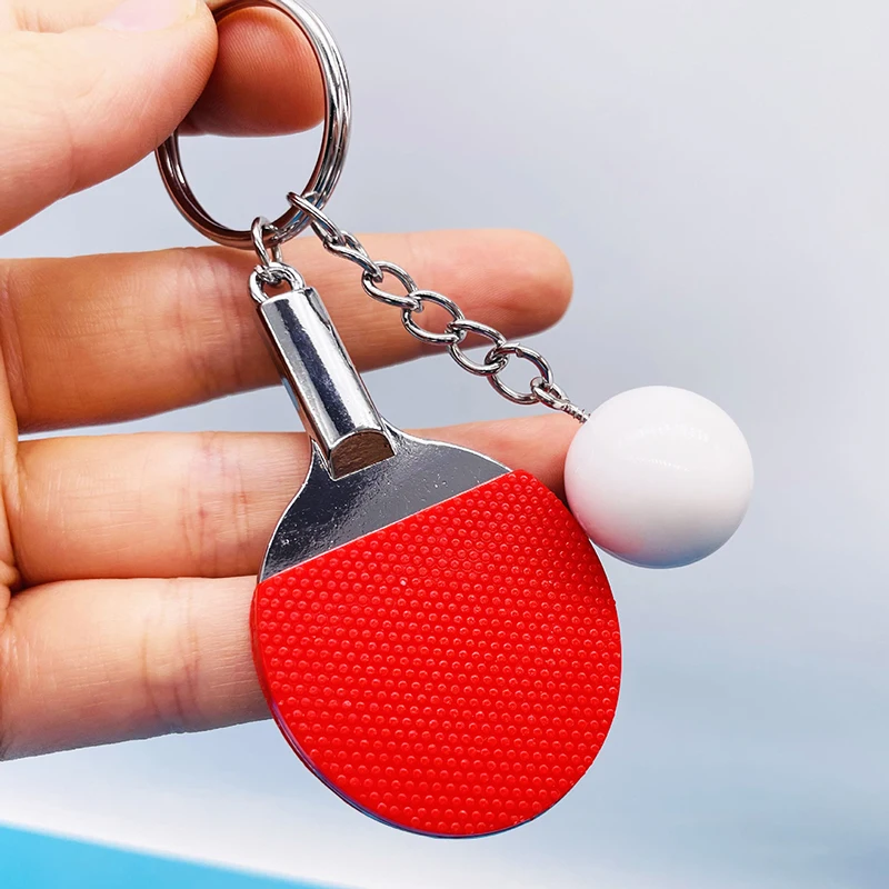 Table Tennis Keychain - 7 Colors Cute Ping Pong Racket