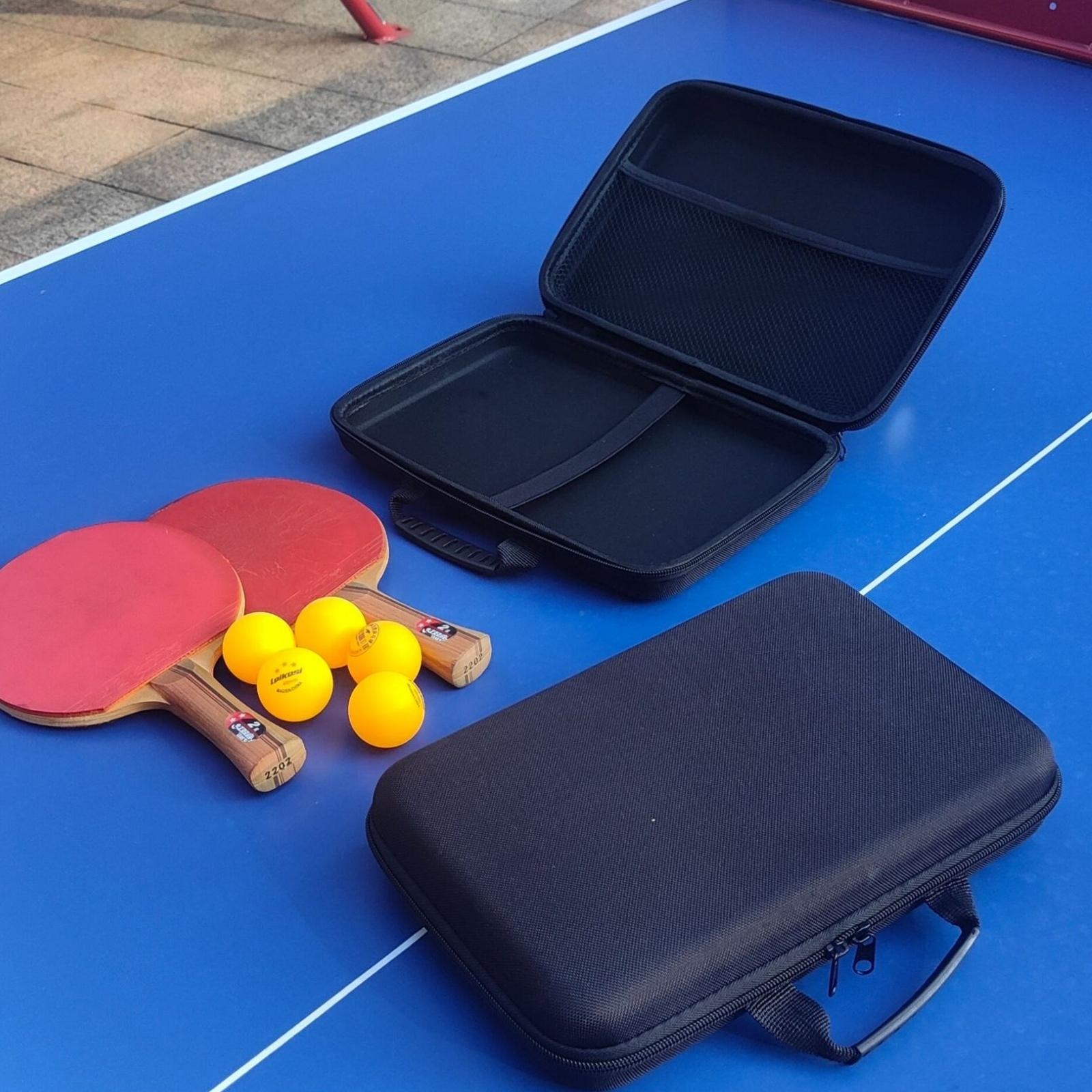 Table Tennis Paddle Set - Paddle Protective Case EVA Compartment Racket