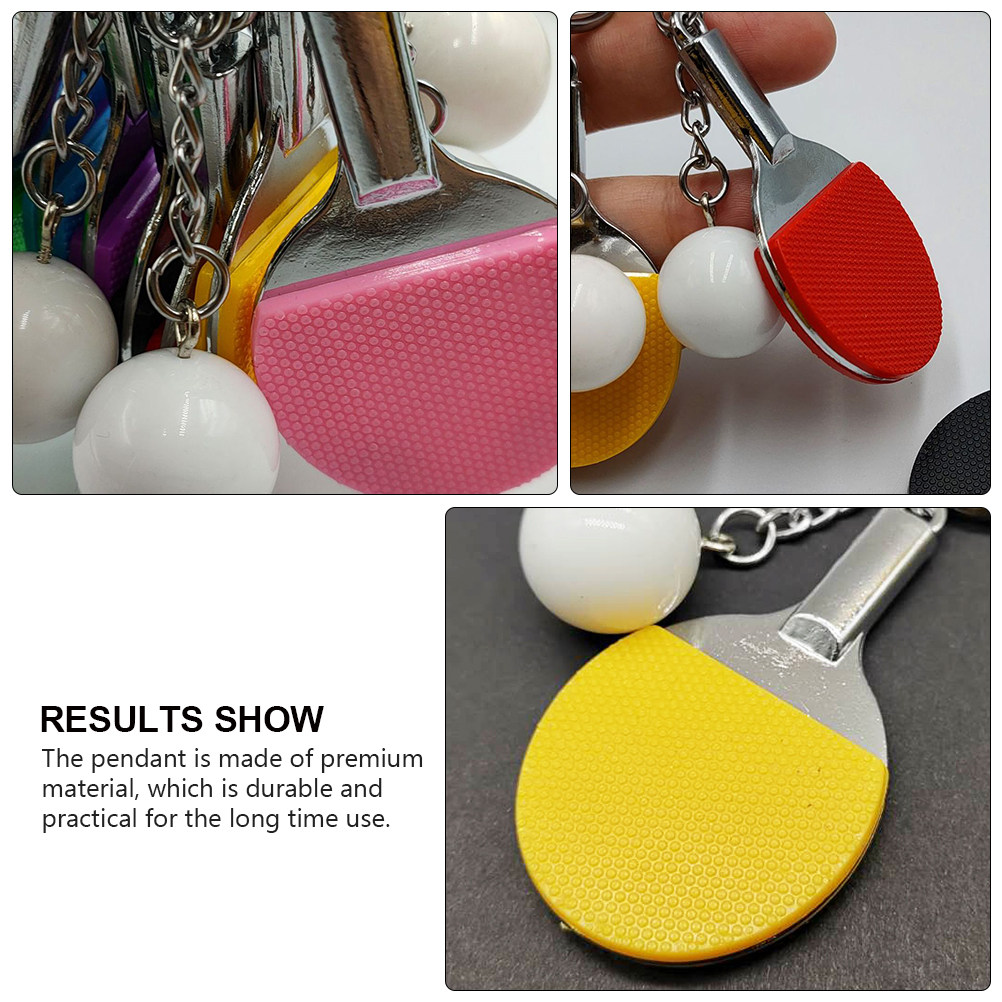 Table Tennis Keychain - 4Pcs Table Tennis Racket Keychain Pendant