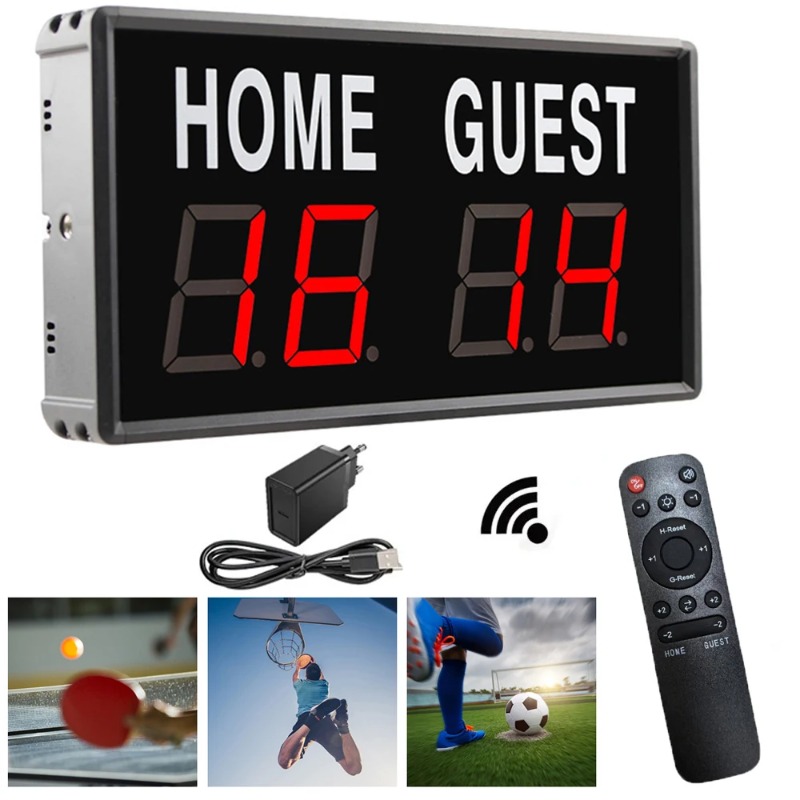 Table Tennis Scoreboard - 4-Digit LED Electronic Scoreboard Score Keeper