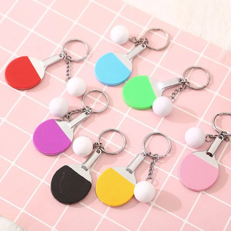 7 Colors Cute Ping Pong Racket - Table Tennis Keychain 评论和价格