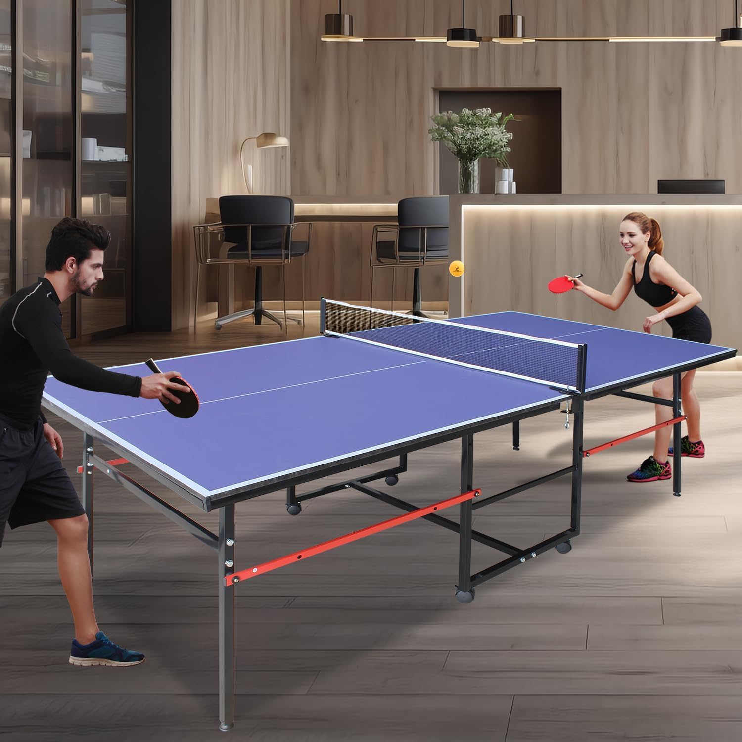 8 ft Portable Ping Pong Table， - Table Tennis Online 评论和价格