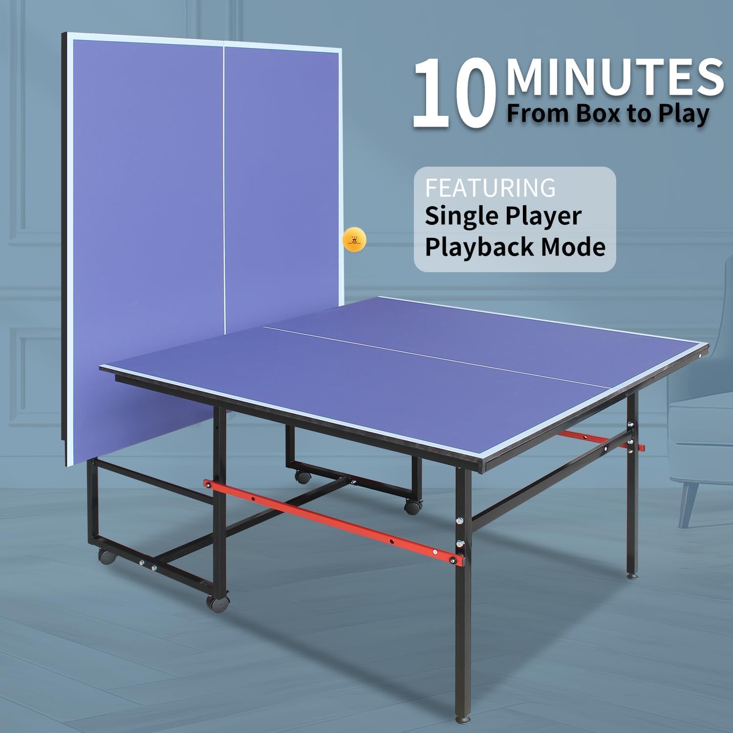 8 ft Portable Ping Pong Table， - Table Tennis Online 评论和价格