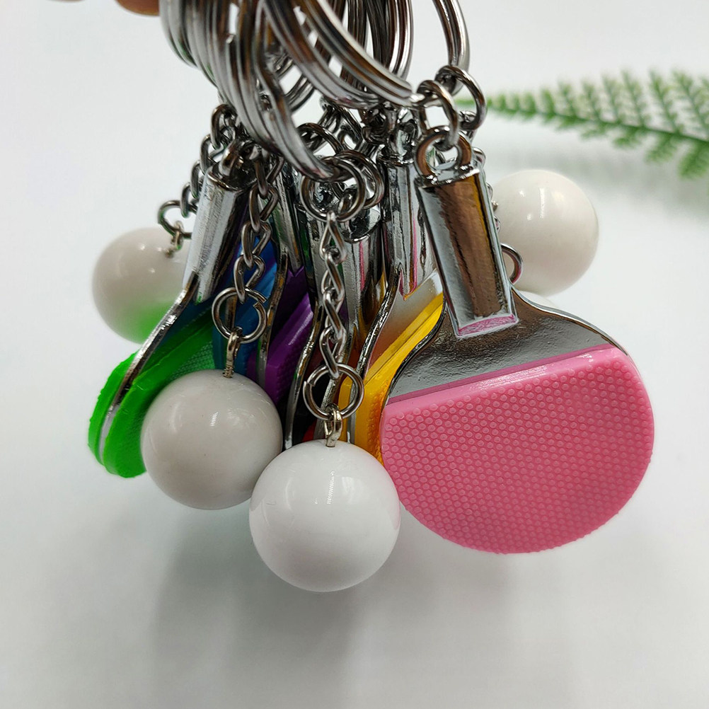 4Pcs Table Tennis Racket Keych - Table Tennis Keychain 评论和价格