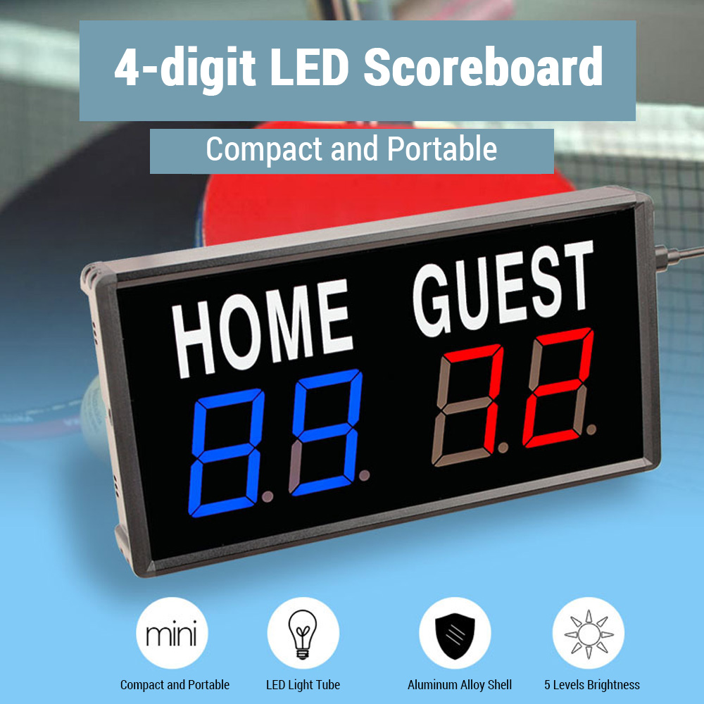 Portable 4 Digit LED Scoreboar - Table Tennis Scoreboard 评论和价格