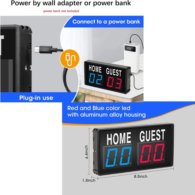 4-Digit LED Electronic Scorebo - Table Tennis Scoreboard 评论和价格